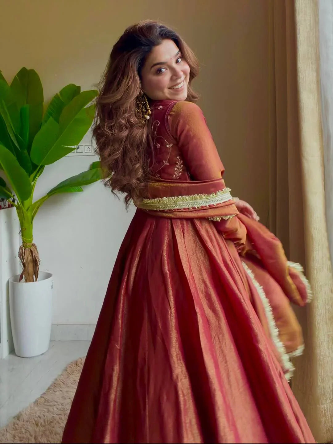 Mita Heavy Traditional Embroidered Koti Anarkali Suit Set