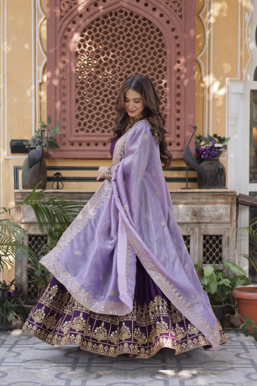 Minisa Designer Embroidered Zari Sequins Work Gown