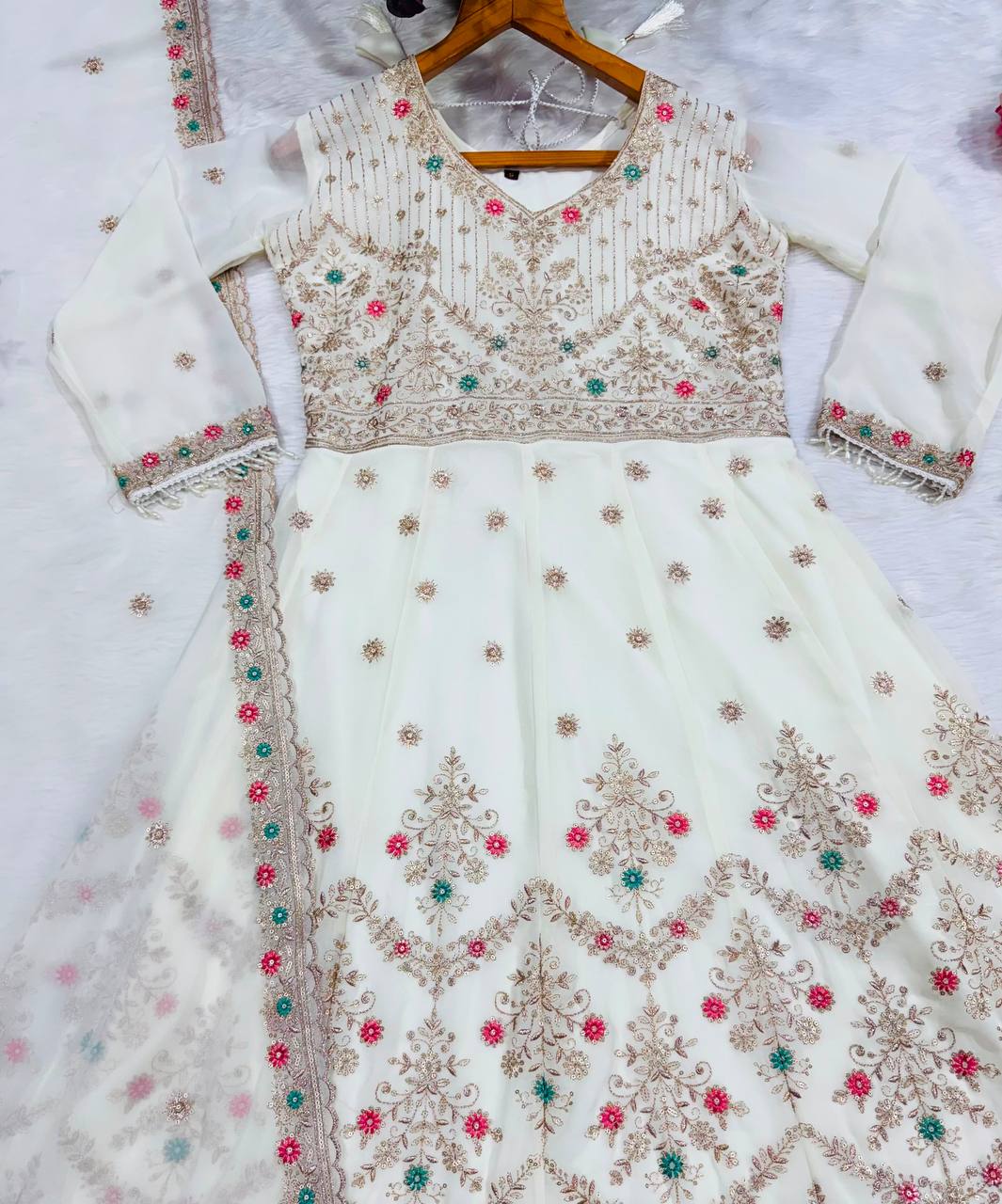 Noir Elegance Designer Anarkali with Dupatta Suit Set