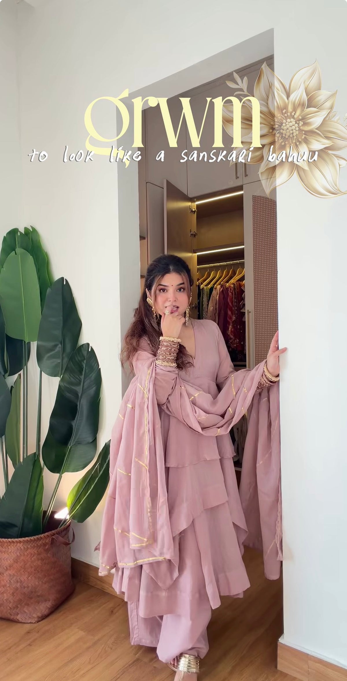 Mal Chanderi Layered Kurta With Palazzo Suit