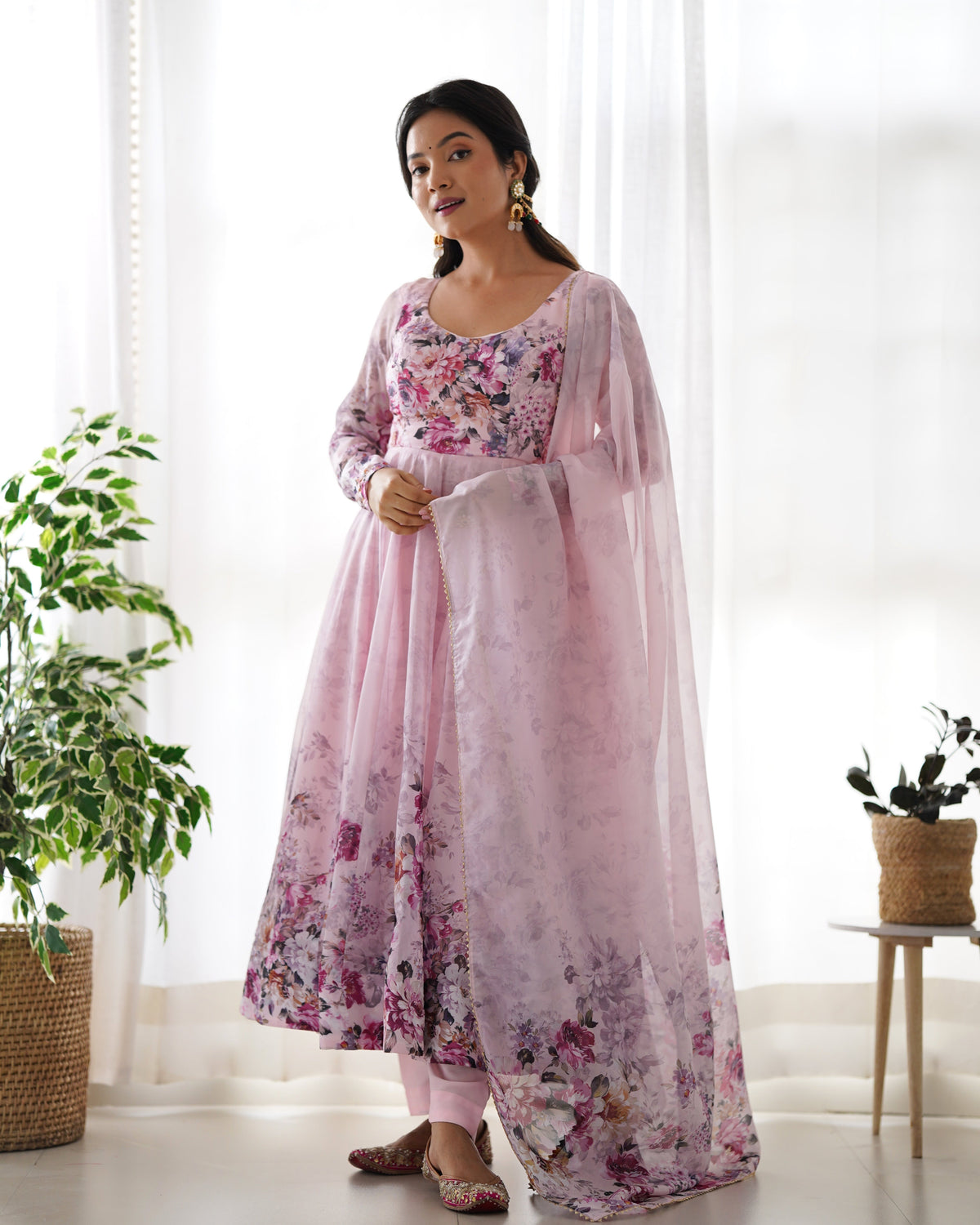 Premium Quality Silk Gown Anarkali Suit Set