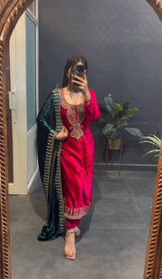 PREMIUM DESIGNER VELVET SUIT SET-RAJWADI