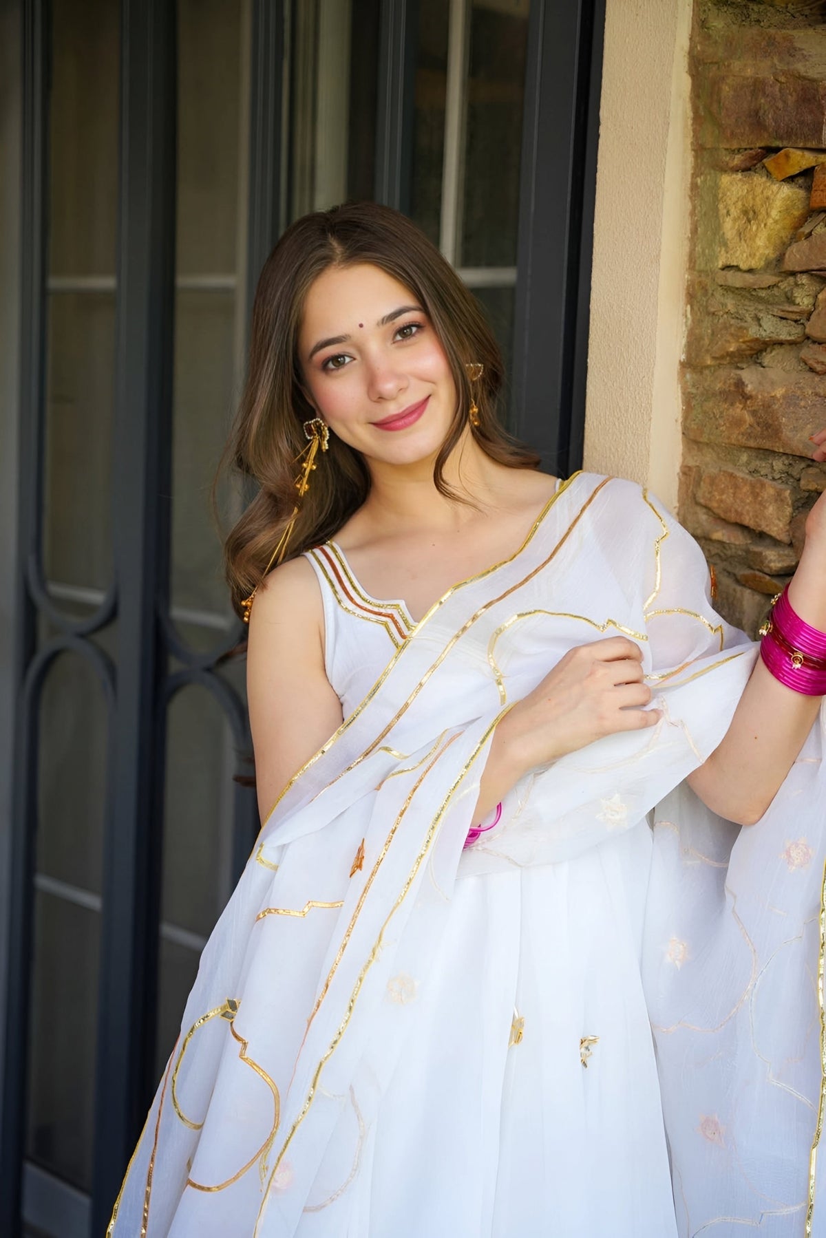 Shubhra Faux Georgette Glint Kurta Set