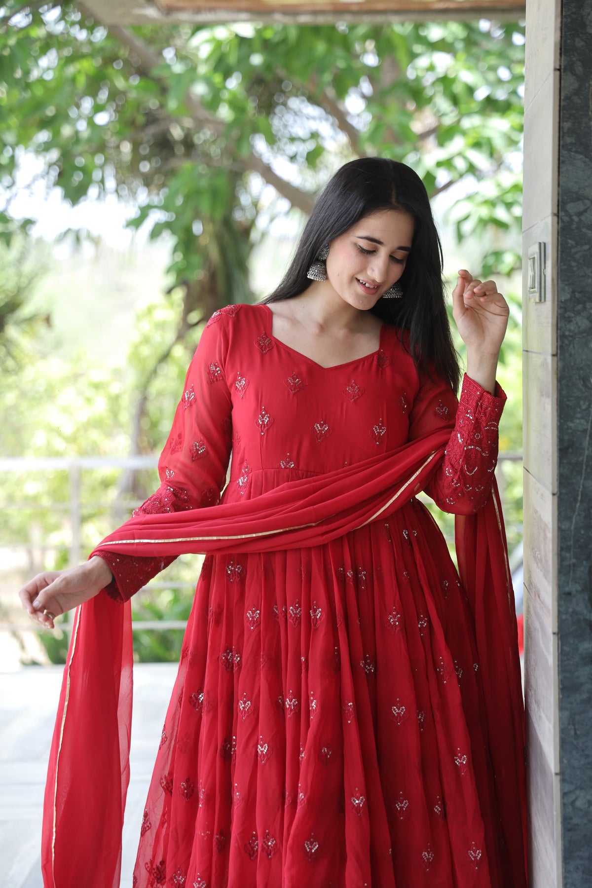 Maroon Premium Quality Anarkali Suit Set
