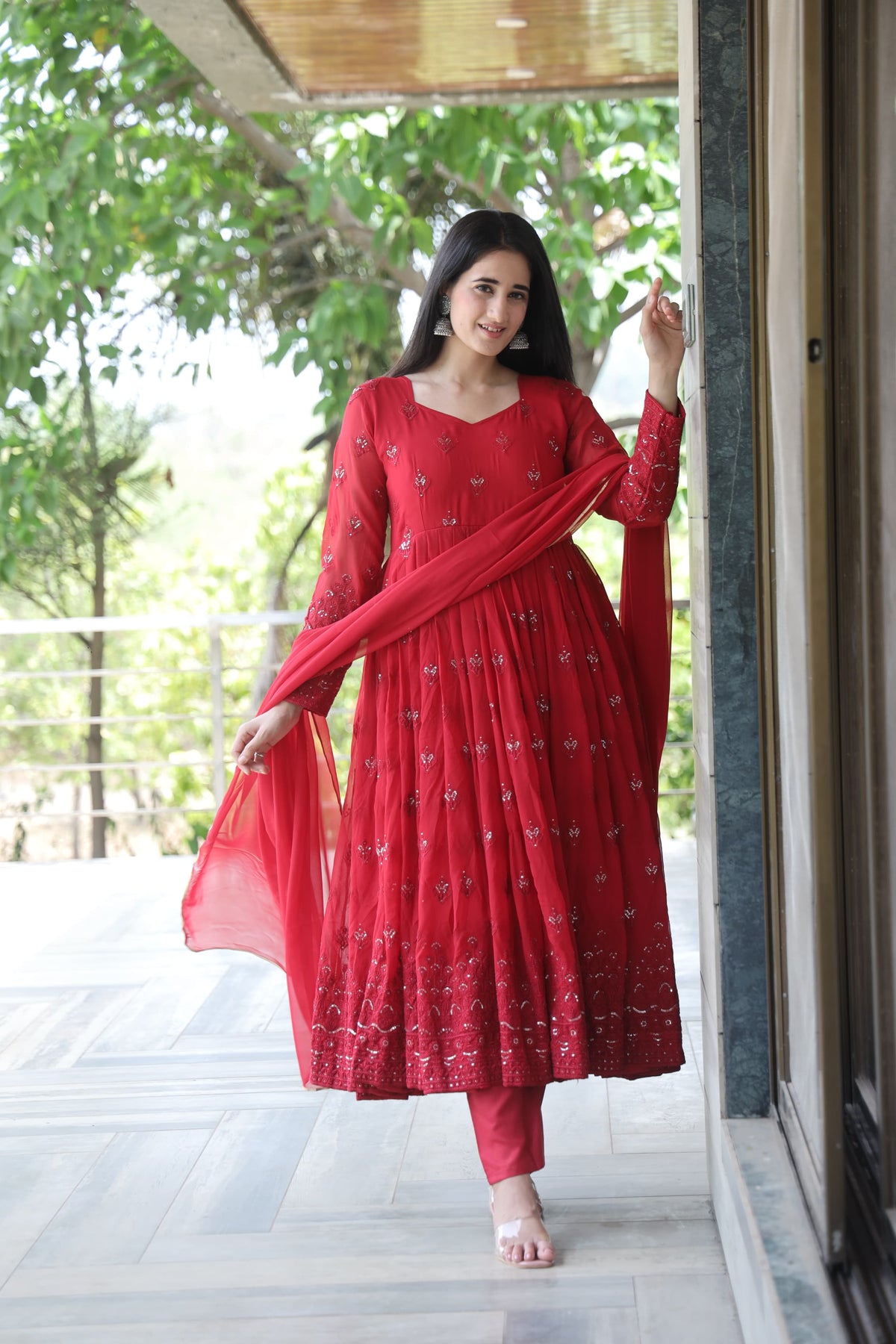 Maroon Premium Quality Anarkali Suit Set