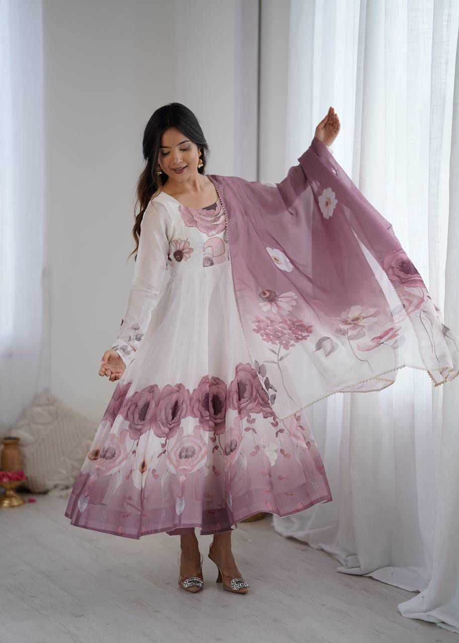 Jiyara Onionpink Color Anarkali Suit Set