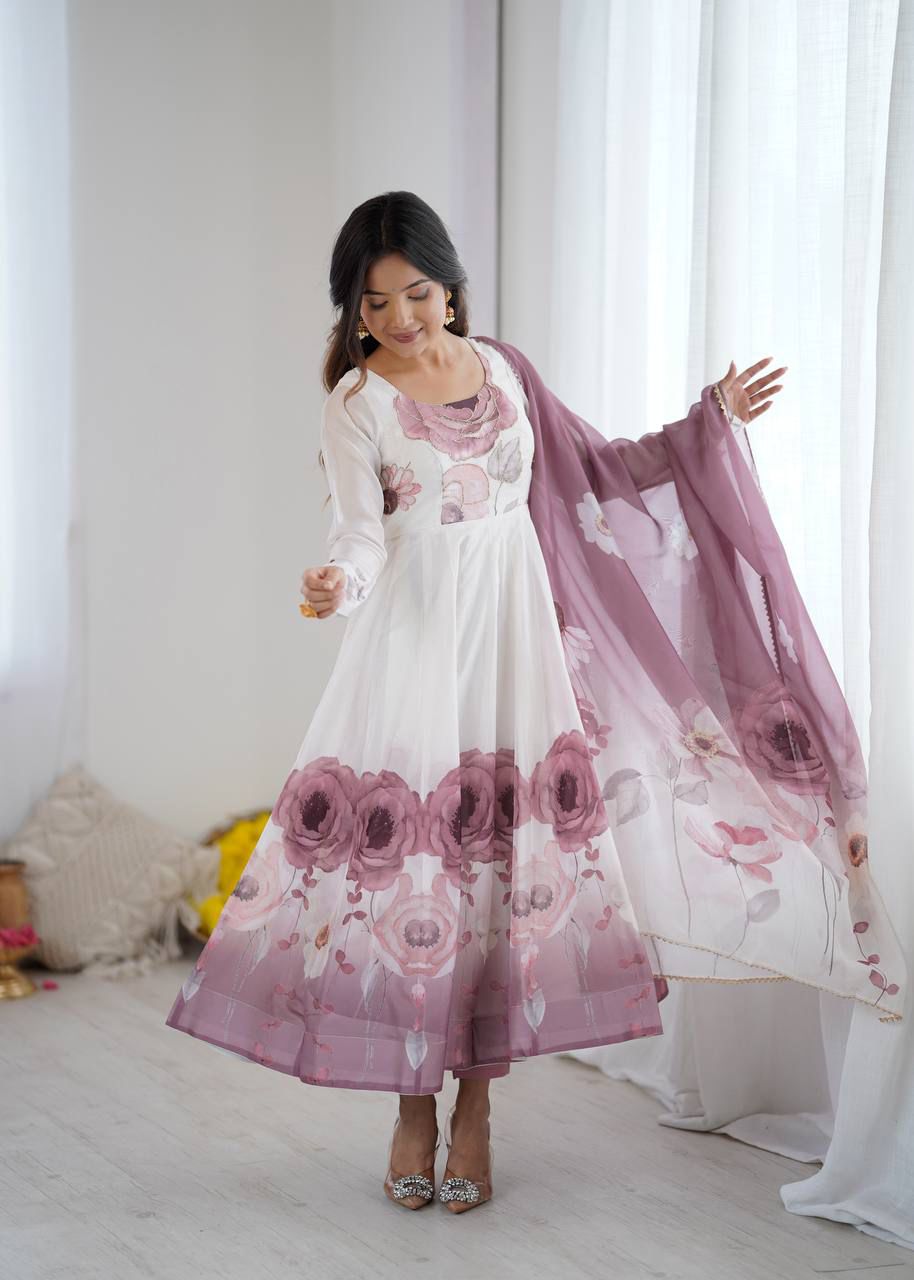 Jiyara Onionpink Color Anarkali Suit Set