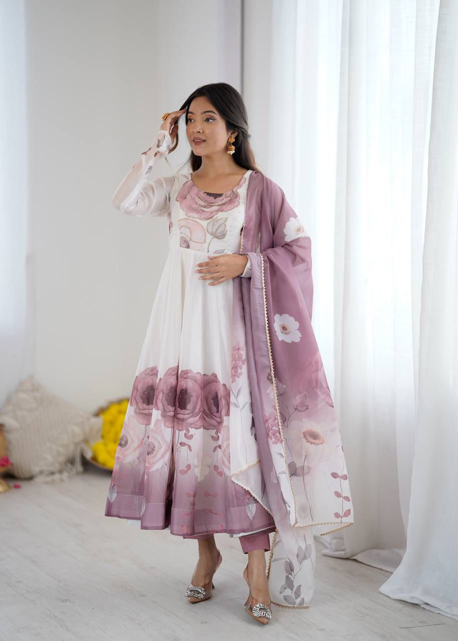 Jiyara Onionpink Color Anarkali Suit Set