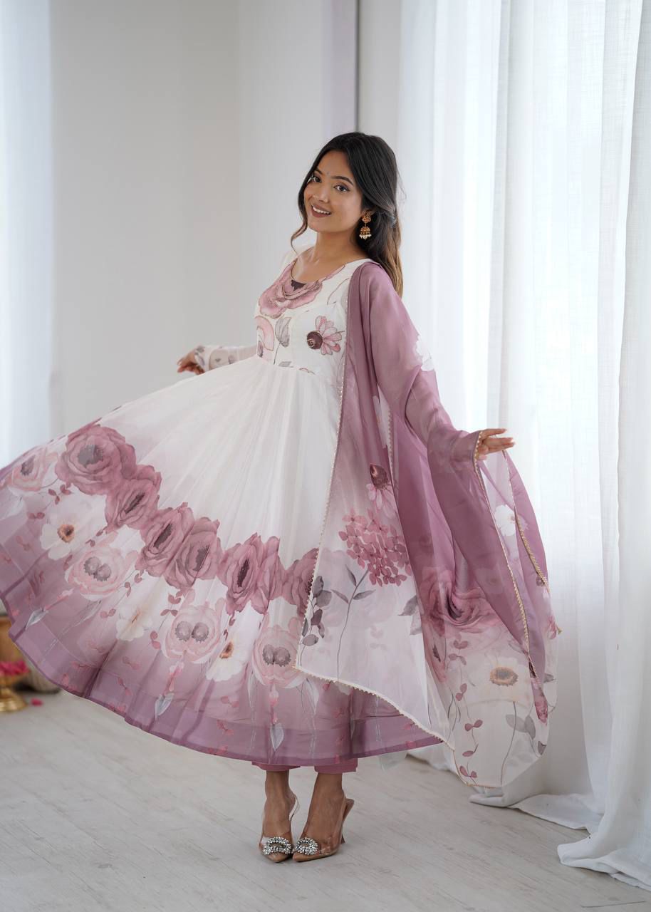 Jiyara Onionpink Color Anarkali Suit Set