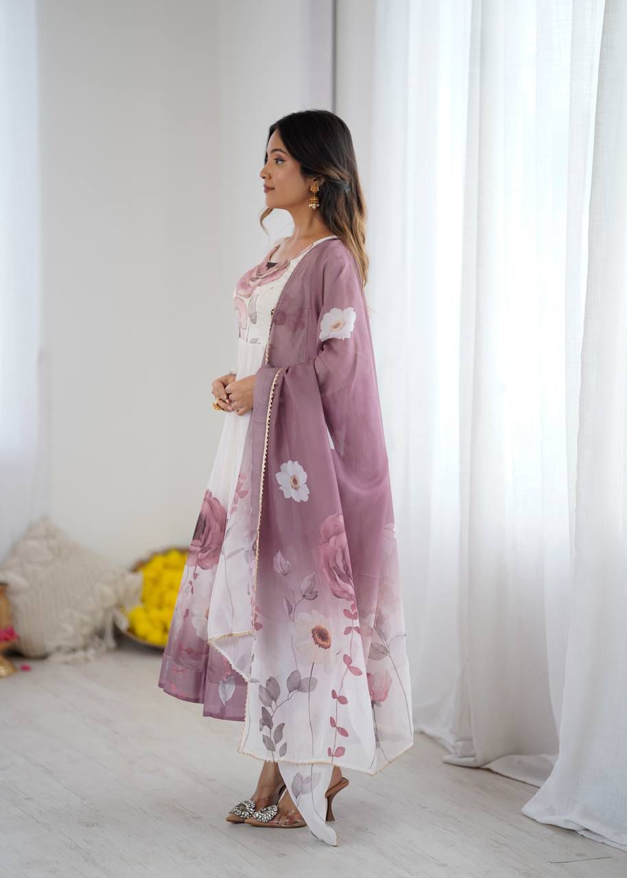 Jiyara Onionpink Color Anarkali Suit Set