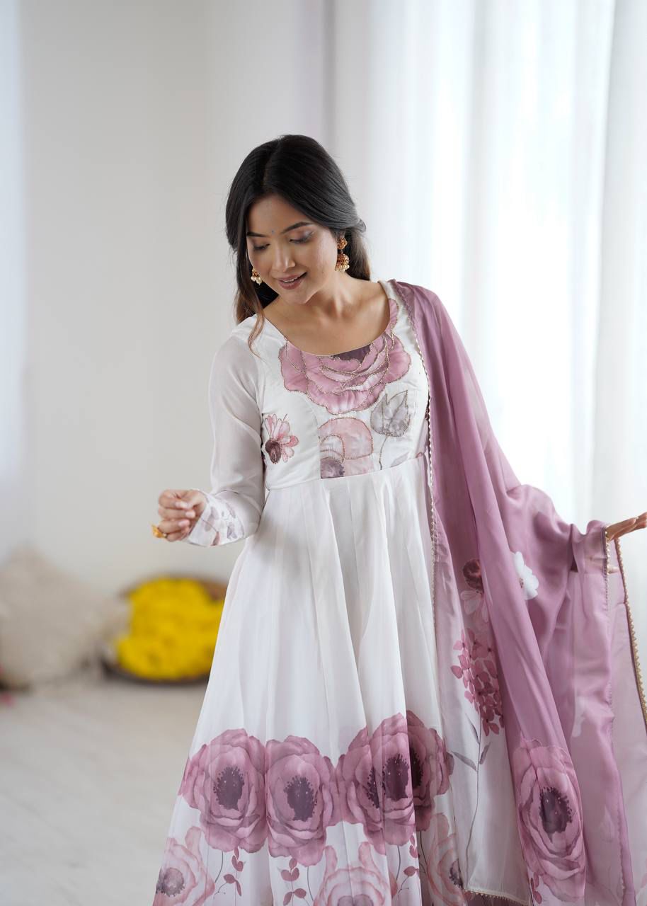 Jiyara Onionpink Color Anarkali Suit Set
