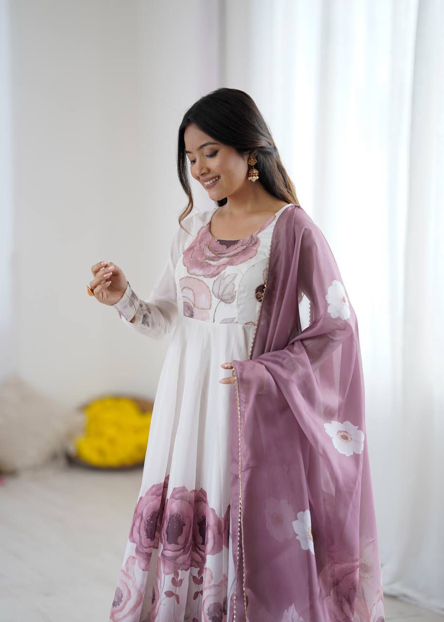Jiyara Onionpink Color Anarkali Suit Set