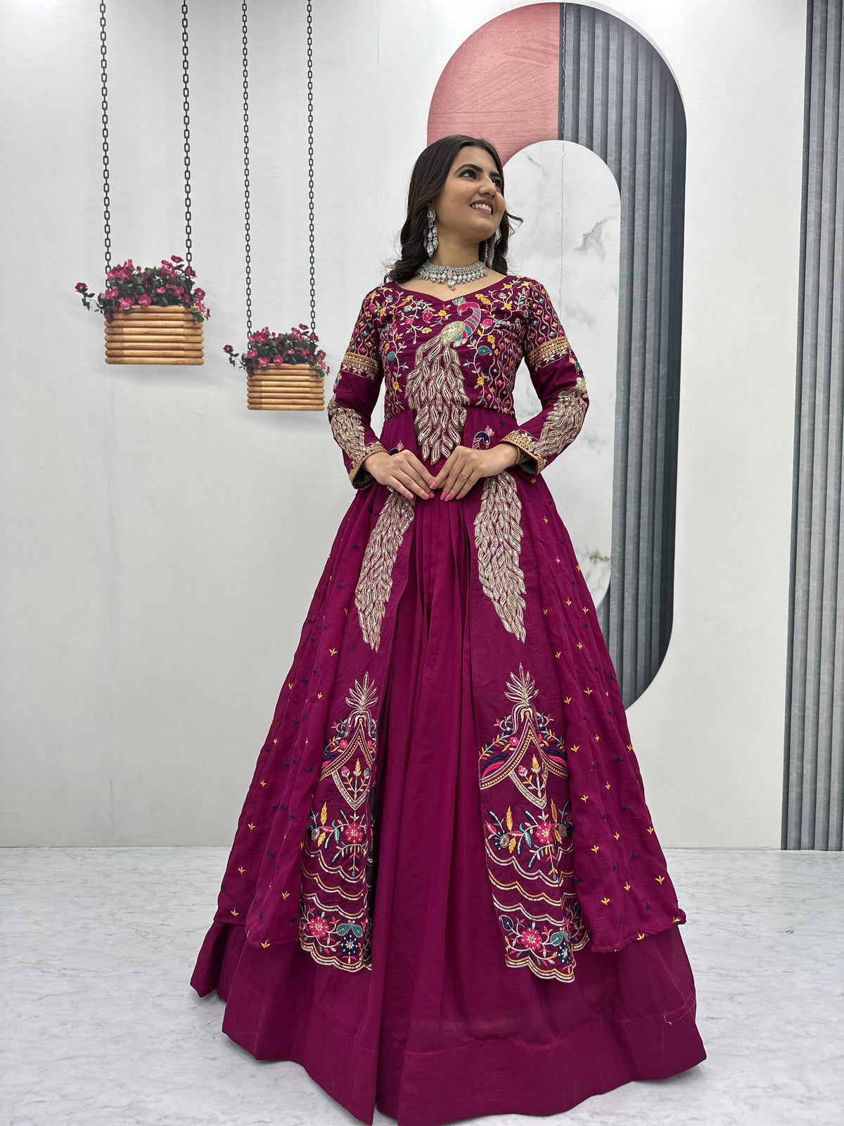 Premium Quality Heavy Traditional Crop Top with Shrug With Color