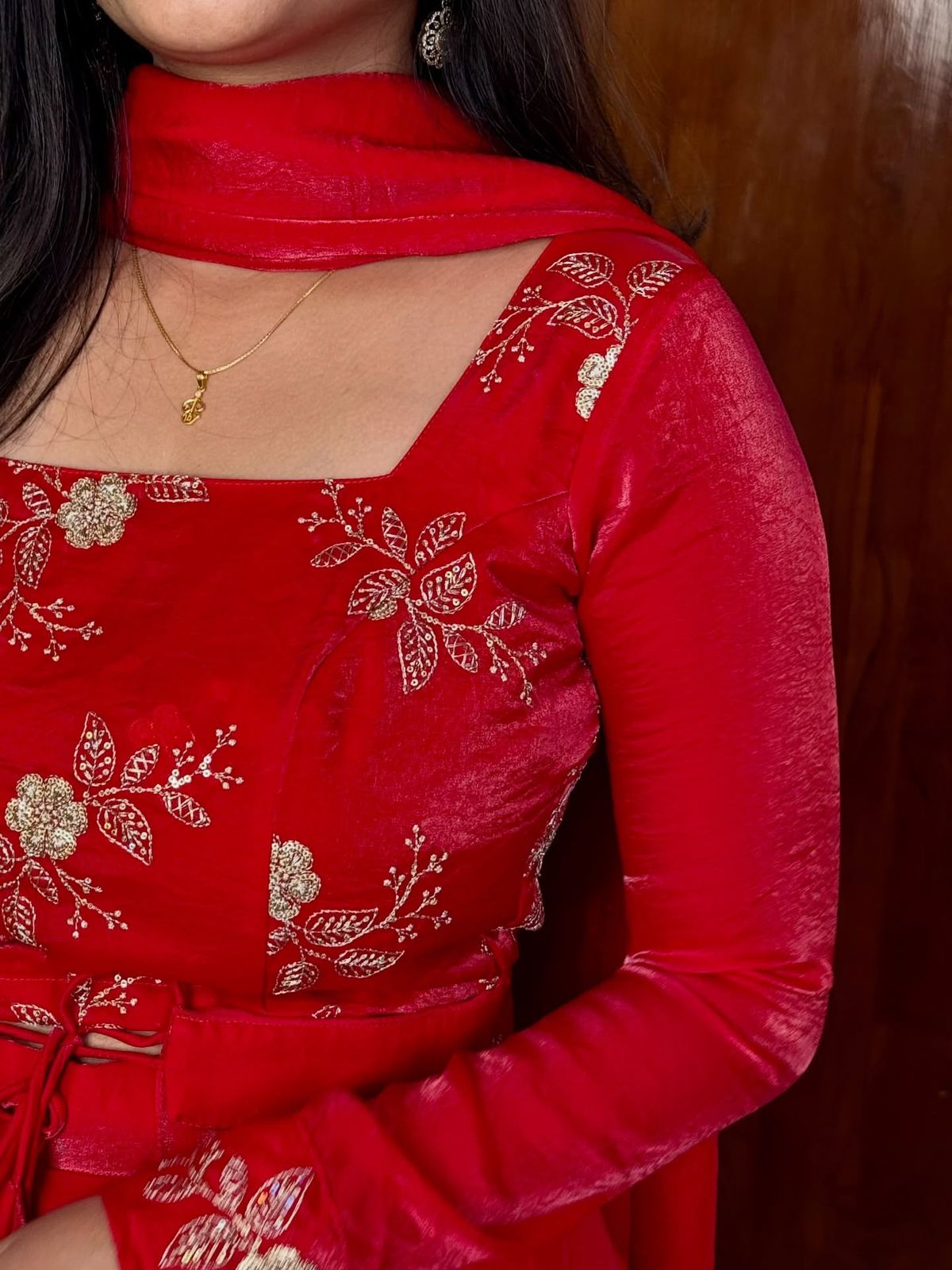 3 in 1 Traditional Stitched Lehenga Set With Color