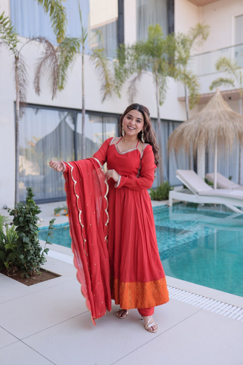 Queen Look β Premium Red Anarkali Suit Set