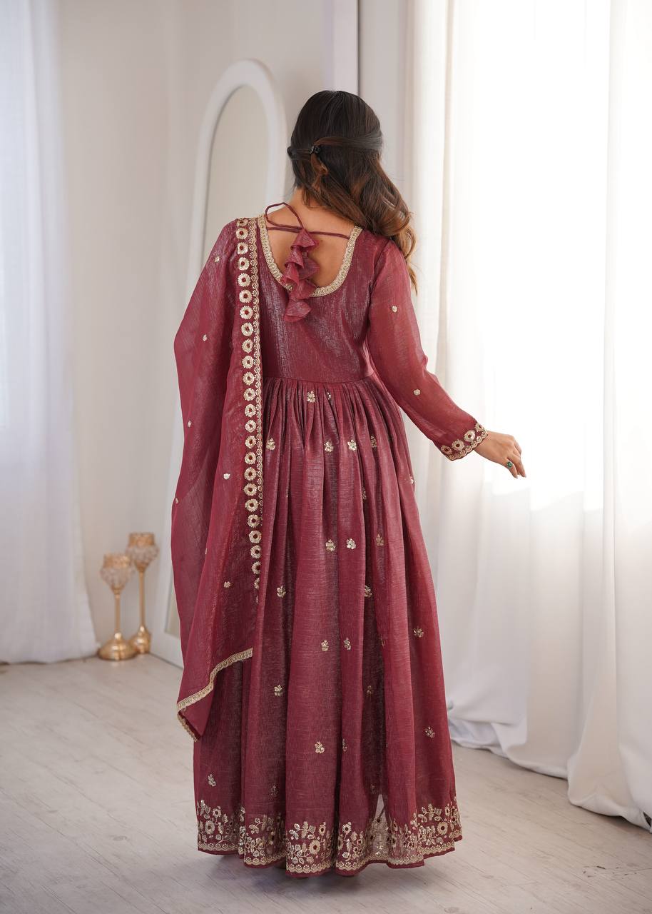 Nitya's Sequence Embroidery Designer Suit Set