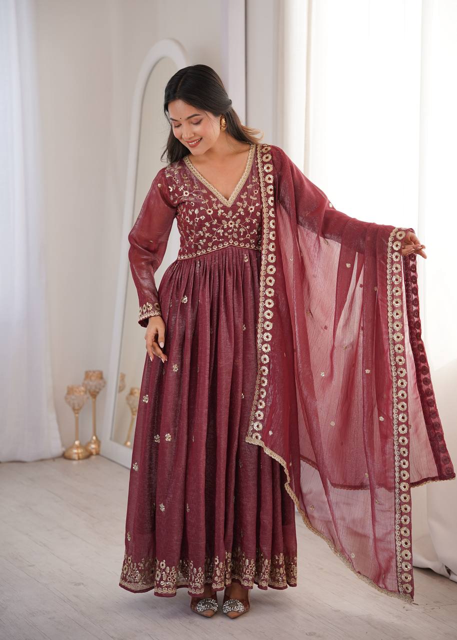 Nitya's Sequence Embroidery Designer Suit Set