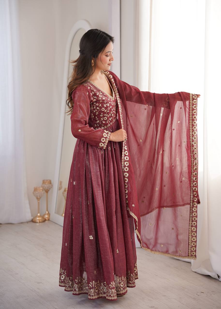 Nitya's Sequence Embroidery Designer Suit Set
