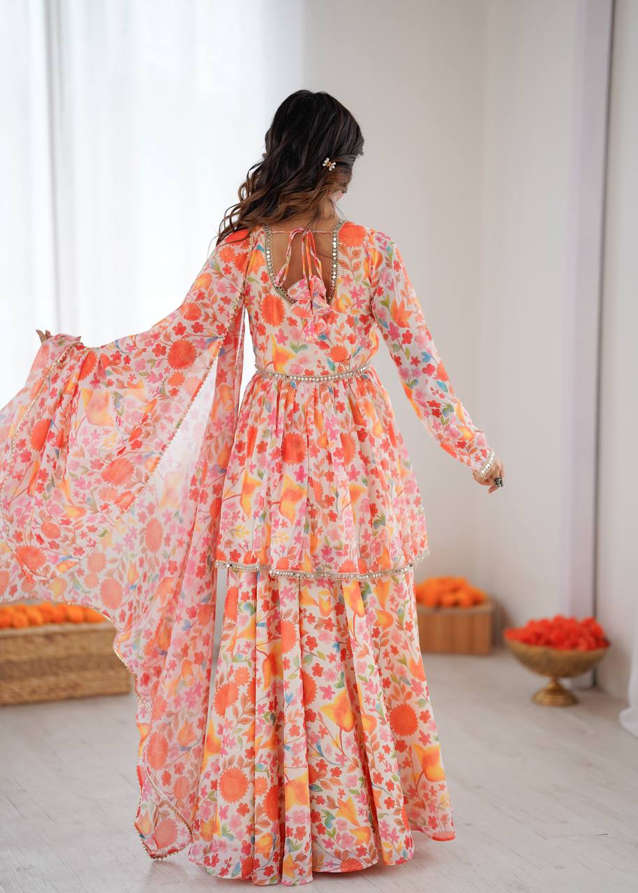 New Designer Kediya Kurta Palazzo Set