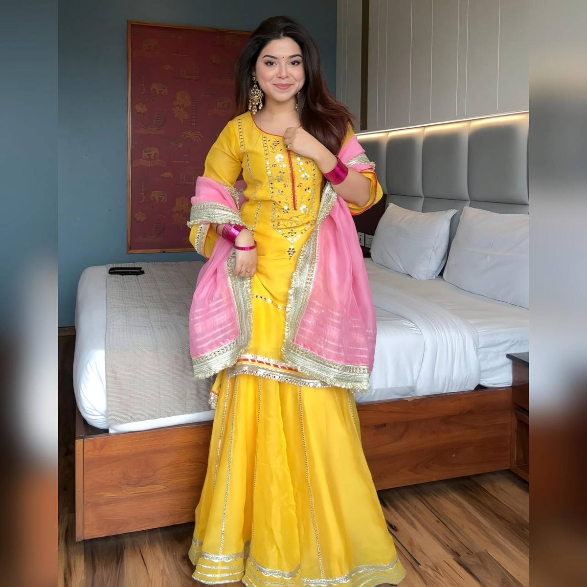 Raumya Neon Elegant Sharara Suit Set