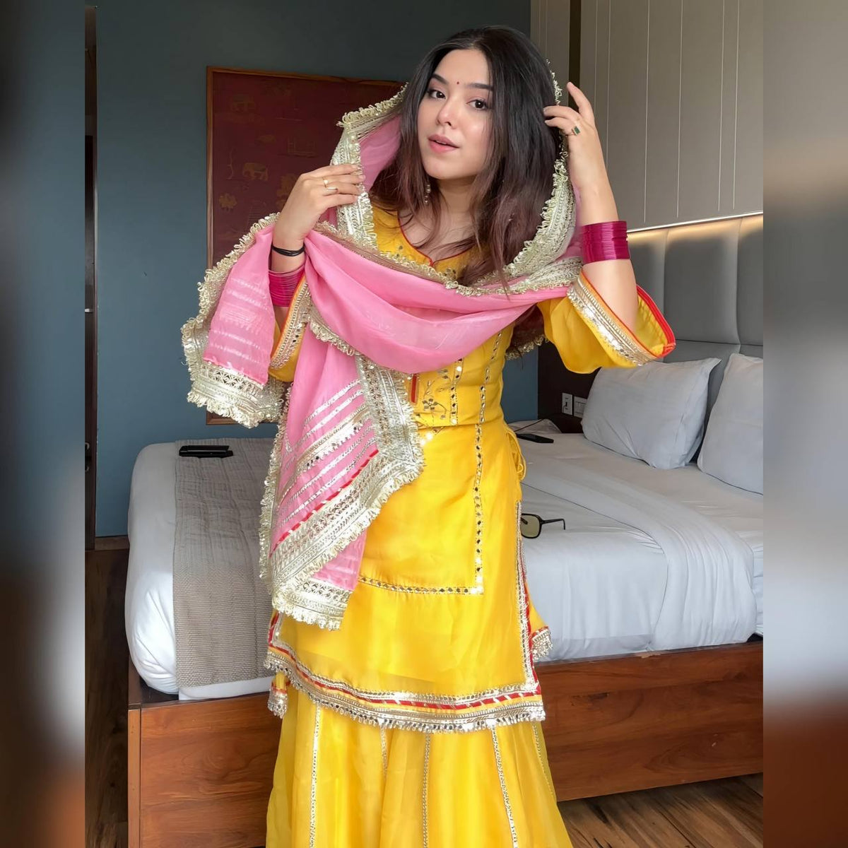 Raumya Neon Elegant Sharara Suit Set