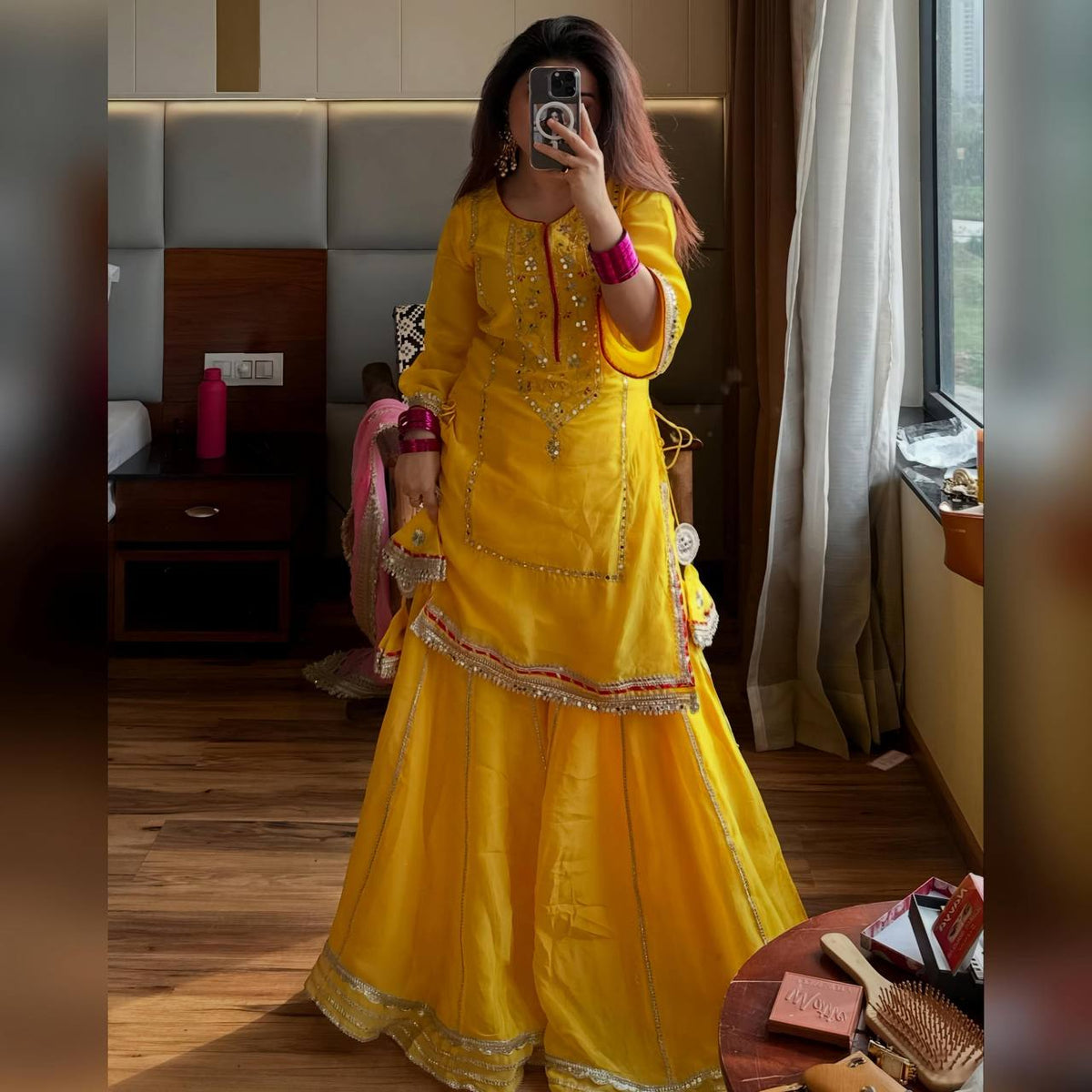 Raumya Neon Elegant Sharara Suit Set