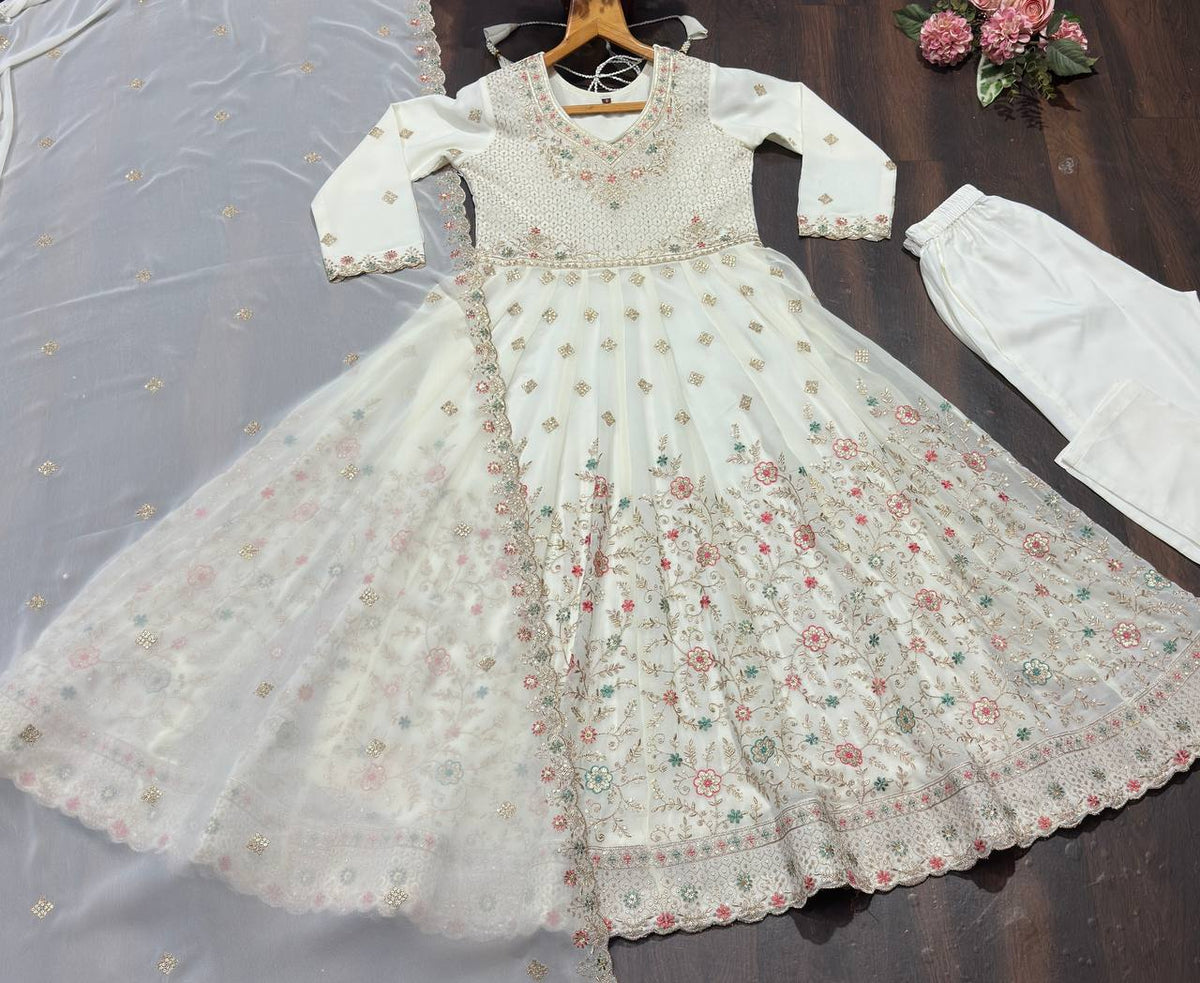 Premium Designer Soft Pastel Anarkali Suit Set