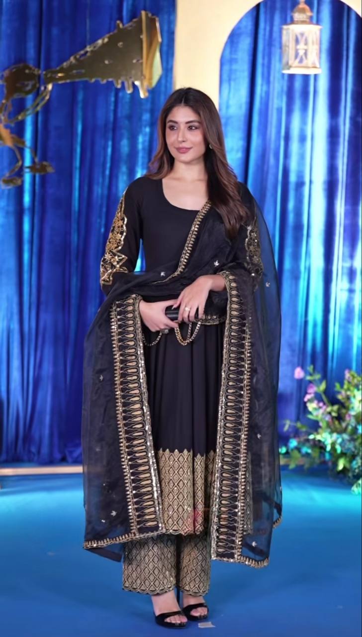 Tiana Premium Black Anarkali Suit Set