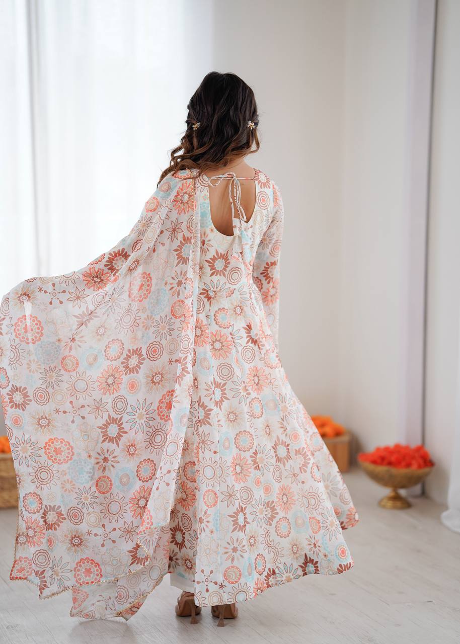 Athya's Lightweight Floral Party Anarkali Suit Set