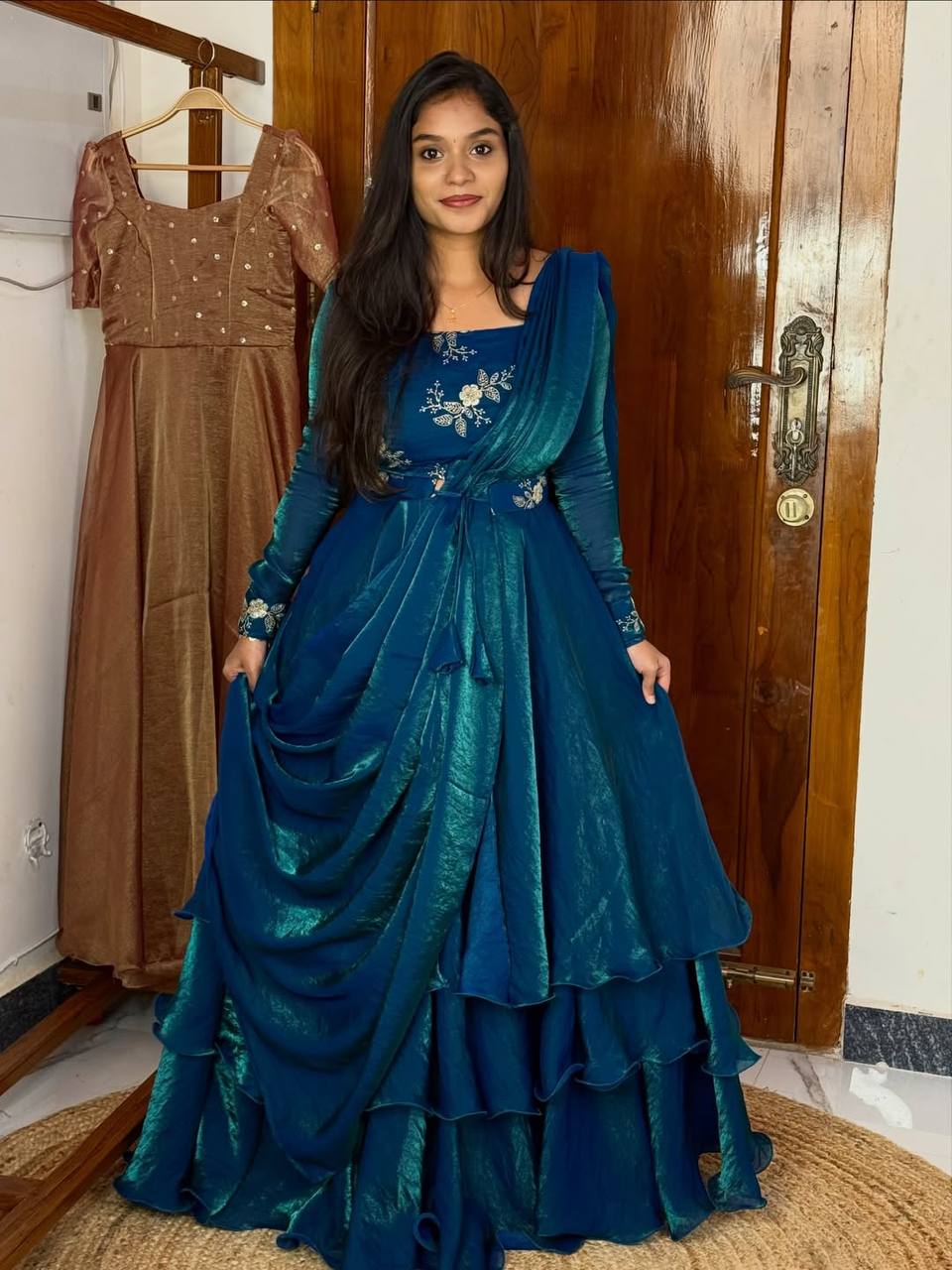 3 in 1 Traditional Stitched Lehenga Set With Color