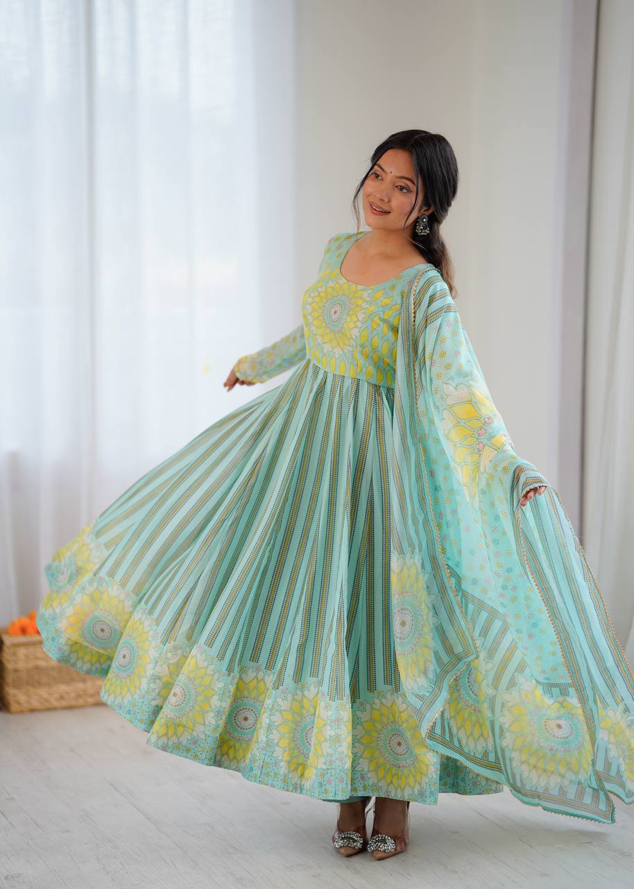 Sunkissed Floral Organza Gown Set