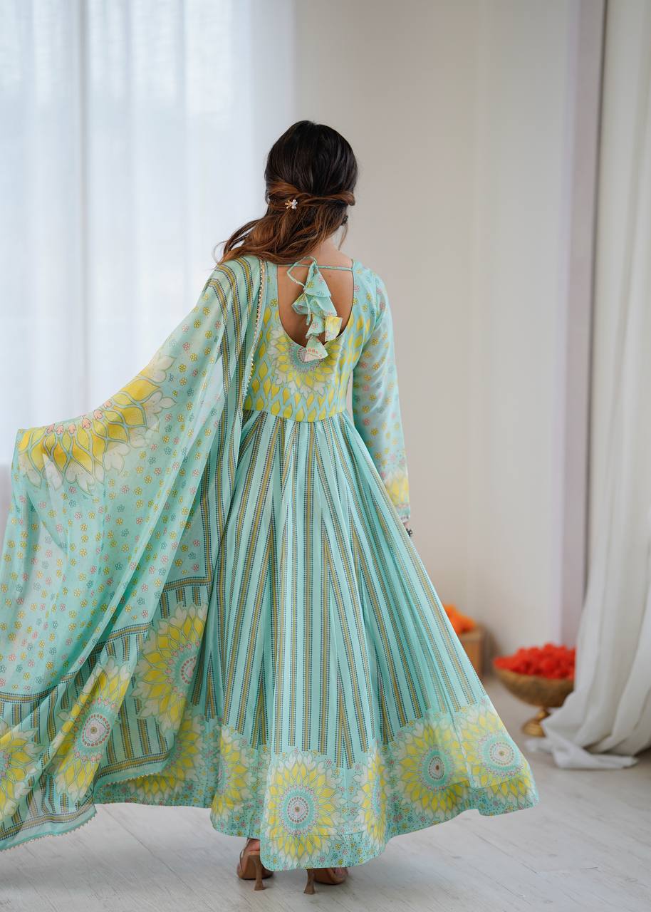 Sunkissed Floral Organza Gown Set