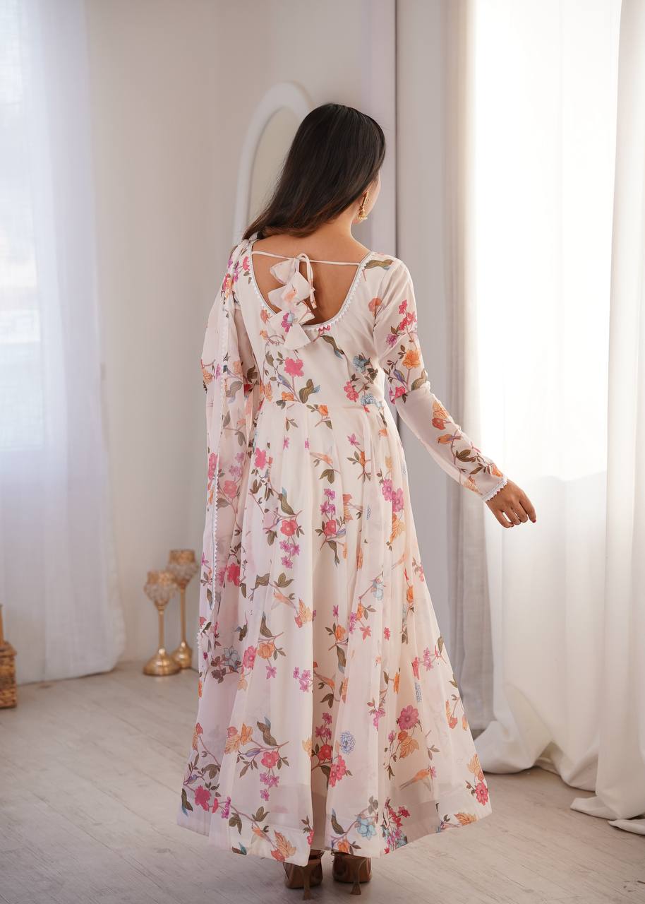 Prinsi's Premium Printed Georgette Gown Set