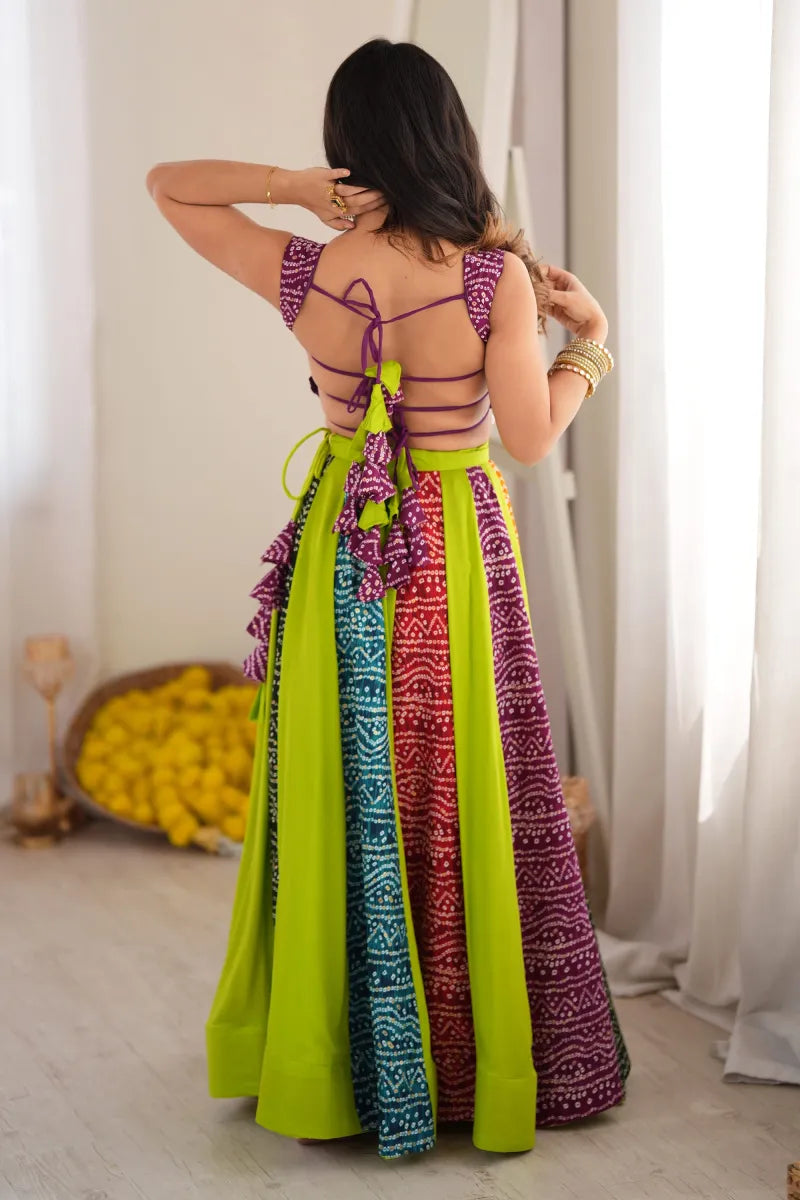 Designer Multicolor Rayon Digital Print Lehenga Choli