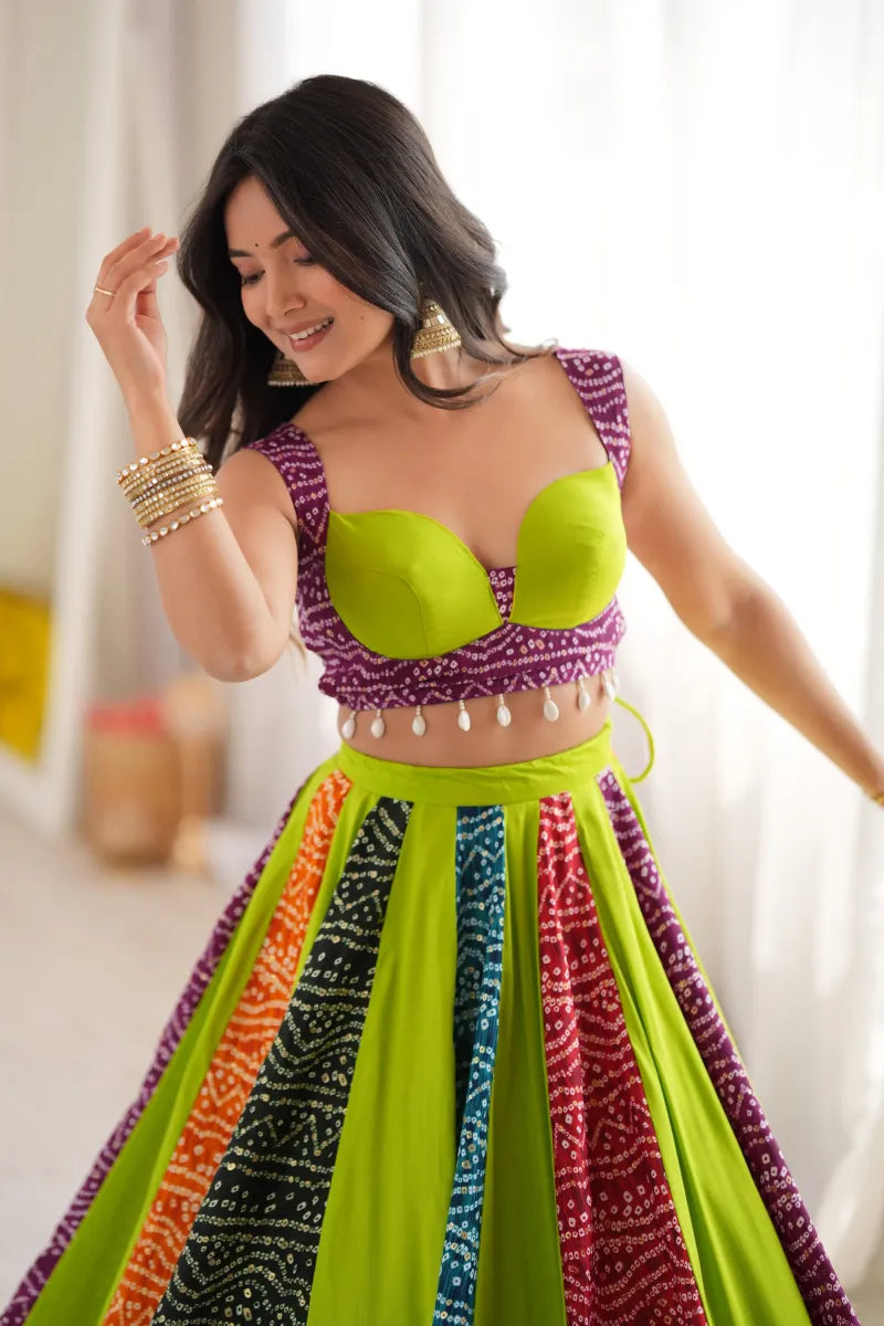 Designer Multicolor Rayon Digital Print Lehenga Choli