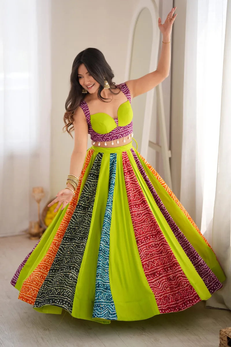 Designer Multicolor Rayon Digital Print Lehenga Choli