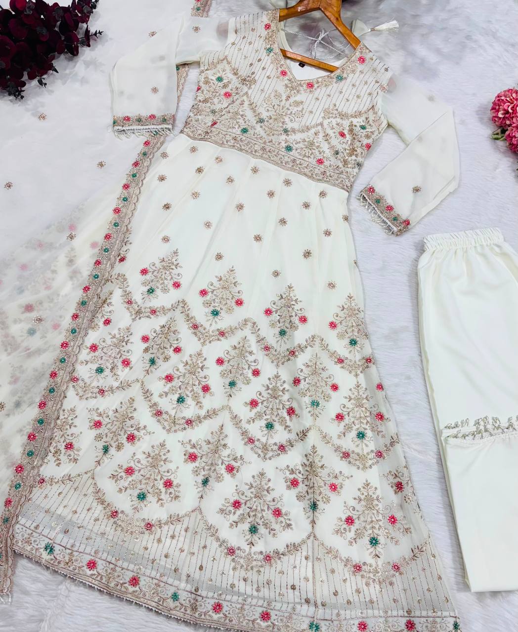 Noir Elegance Designer Anarkali with Dupatta Suit Set