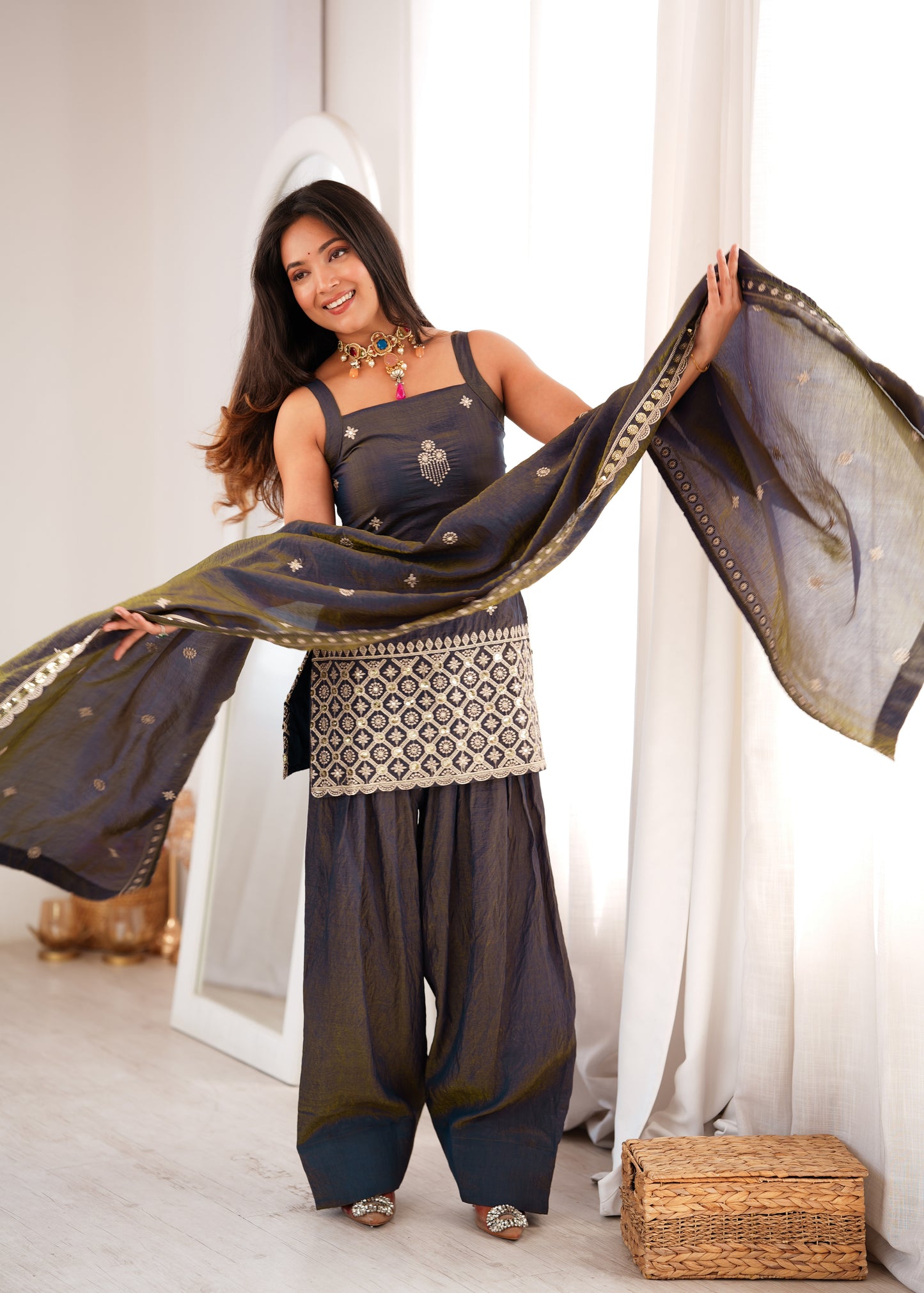 Scarlett Vichitra Silk Farshi Suit Set