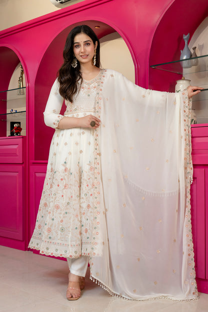 Premium Designer Soft Pastel Anarkali Suit Set