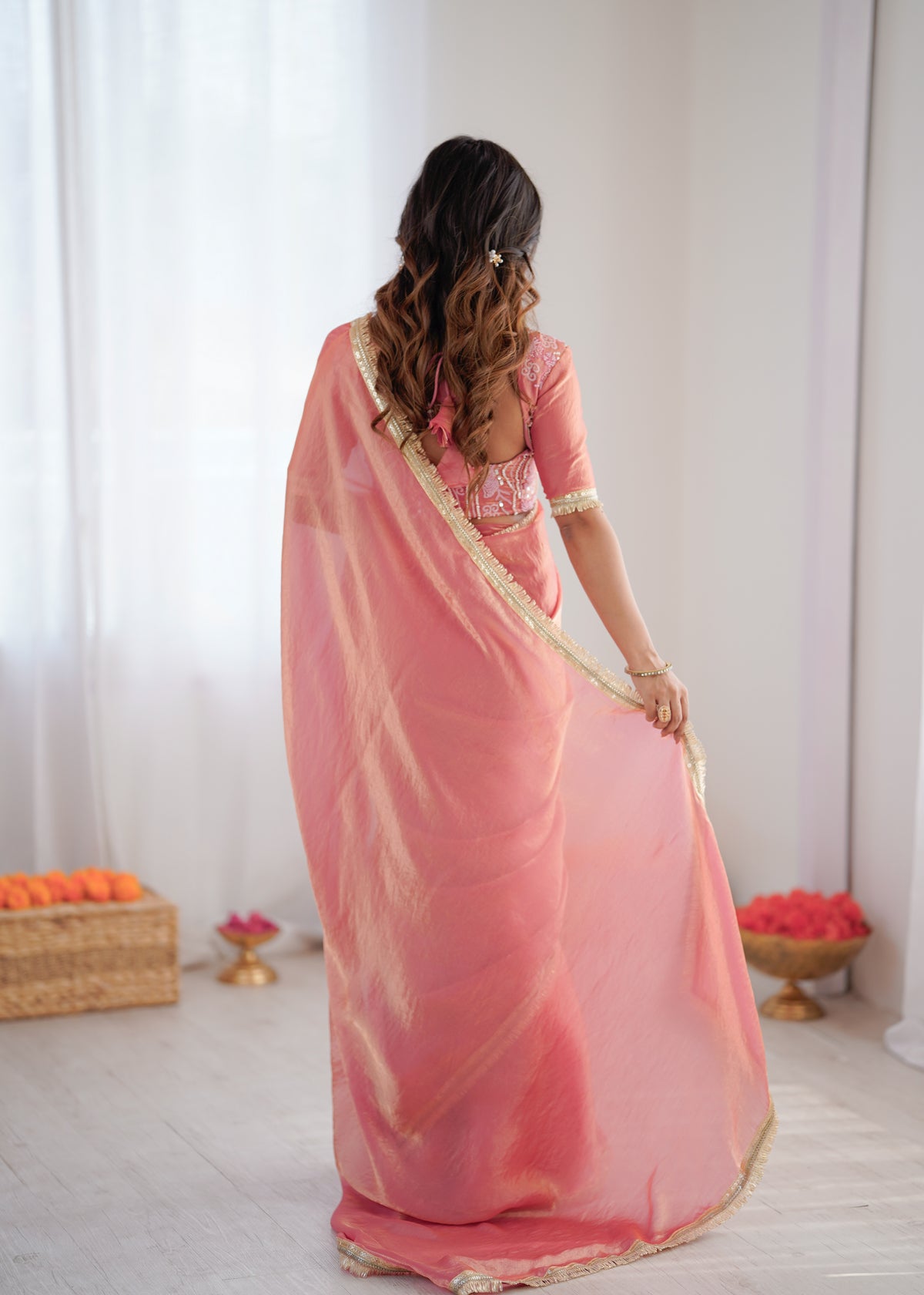 Ready To Wear Fendi Silk Designer Saree