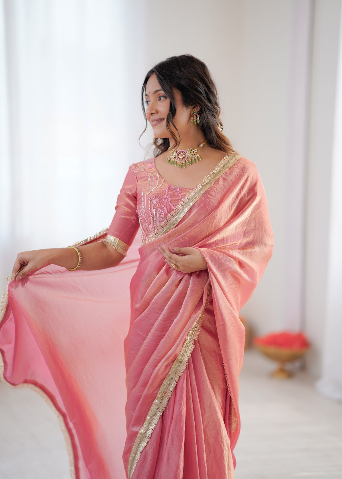 Ready To Wear Fendi Silk Designer Saree