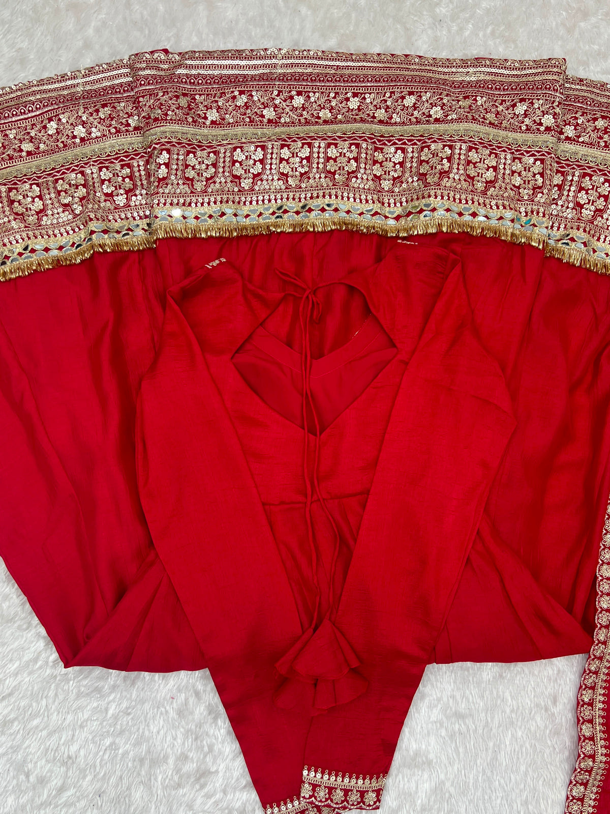 Ruby Royal Red Anarkali Suit Set