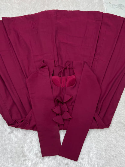 Luxury Dark Pink Anarkali Suit Set