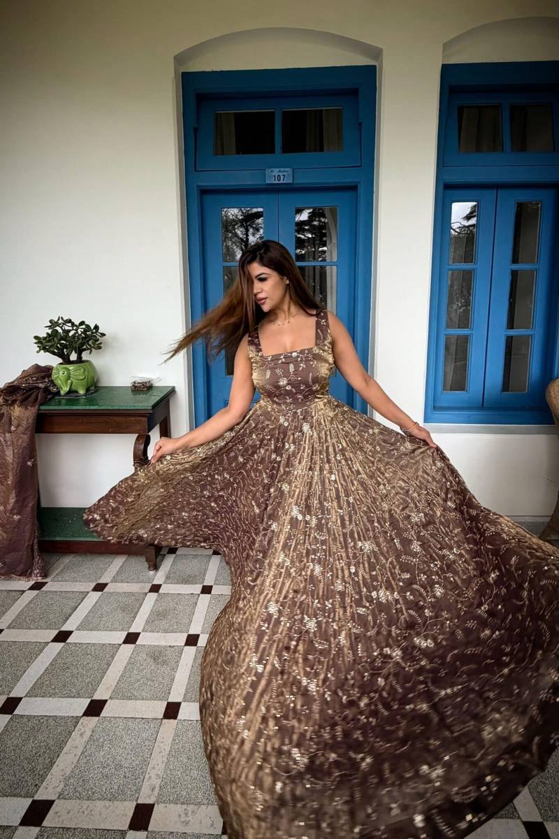 Classic Wine Flared Anarkali Suit with Dupatta